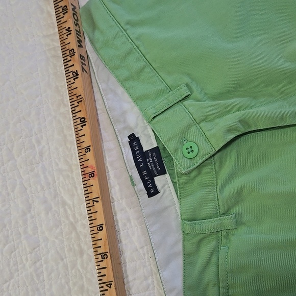 Ralph Lauren Green Chino Pants 100 Percent Cotton Womens Size 8 Preppy Academia - Picture 2 of 10